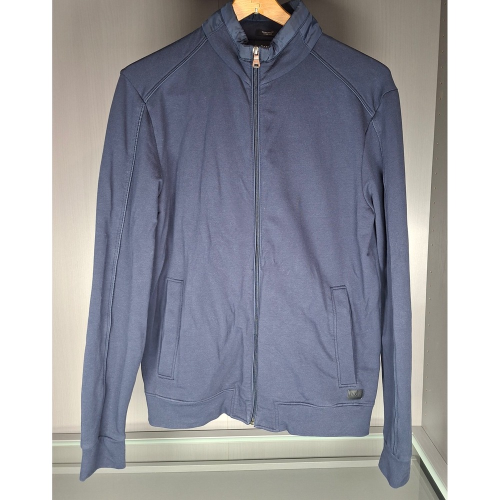 BOSS Hugo Boss Cannobio 72 Full Zip Track Jacket Mens M Navy Stretch